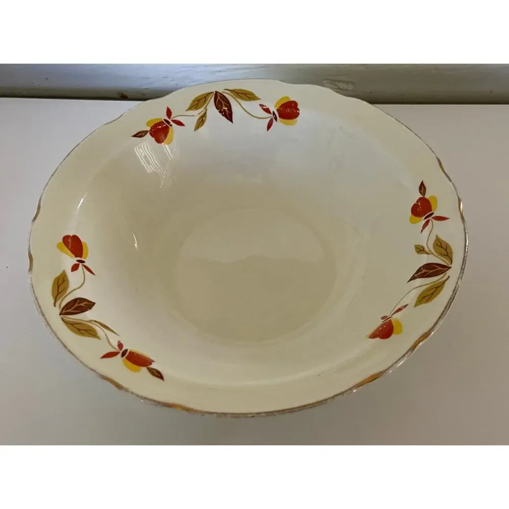 VINTAGE 1930s Hall China Mary Dunbar Autumn Leaf Pattern Dessert Fruit Bowl Dish
